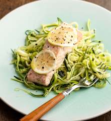 Steamed Salmon with Courgetti