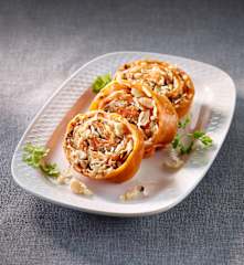 Krautkrapfen mit weißen Bohnen