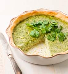 Tarte de peixe e coentros com queijo da Ilha