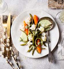 Verduras al vapor con kéfir