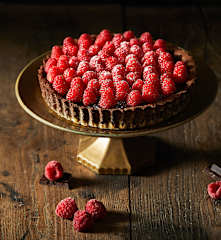 Crostata al cioccolato e lamponi