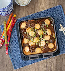 Japanese sizzling hotplate tofu