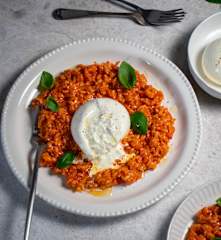 Risotto pomodori with burrata