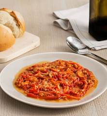 Pimientos al vapor al ajillo