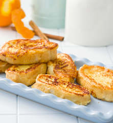 Tosty francuskie z nutą pomarańczy i cynamonu (bez cukru)