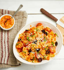 Salade de pâtes au pesto de poivron