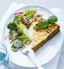 Špenátový koláč s tvarohem a sýrem