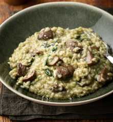 Risotto funghi e spinaci