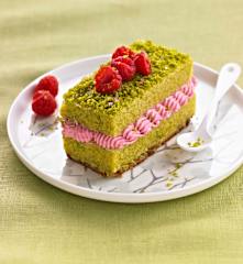 Bûche pistache-framboise