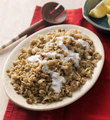 Lentejas con arroz y cebolla frita (Mujadarrah) - Irán
