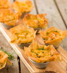 Tartes de alho-francês e cenoura