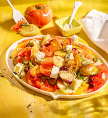 Bratkartoffel-Salat mit Ochsenherz-Tomaten