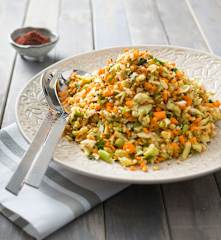 Carrot and fennel slaw with sprouted buckwheat