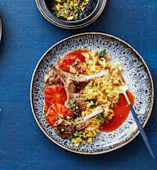 Lammkotelettes mit Blutorangensauce