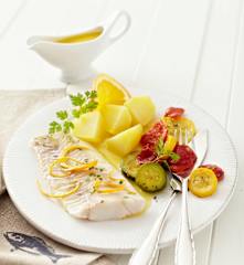 Kabeljau mit Orangenbutter und Kartoffeln