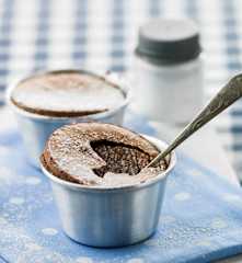 Soufflés de chocolate e laranja