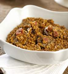 Lentejas con morcilla de Burgos