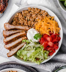 Loaded Burrito Bowl with Pork Chops