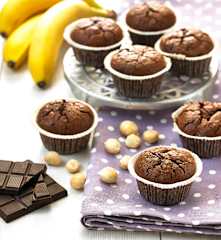 Brownie con noci e banana