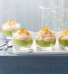 Mousse de saumon fumé, crémeux d'avocat