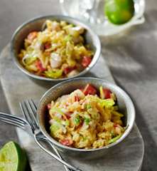 Limetten-Reis-Topf mit Pute