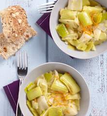 Fondue de poireau orange et cumin