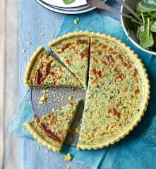 Quiche verte au chèvre frais et aux épinards