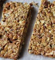 Barritas de cereales con salsa de caramelo (sin gluten)