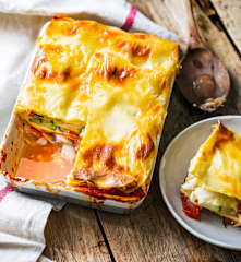 Lasagne au cabillaud, courgettes et gingembre