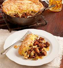 Polentaauflauf mit Schweinsragout