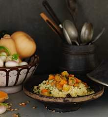 Lamb and vegetable couscous (Bidawi)