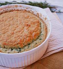 Soufflé de espinafres e cogumelos