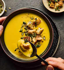 Imbirowy krem z dyni piżmowej