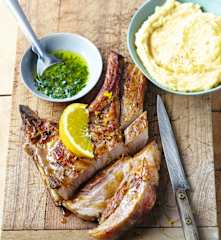 Côte de veau et gremolata, polenta au citron
