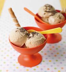 Gelado de banana e pêssego