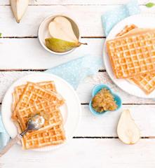 Gofry tradycyjne z dżemem gruszkowym