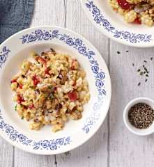 Blisotto aux moules et poivrons grillés