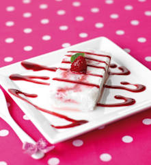 Gelado de iogurte com morango