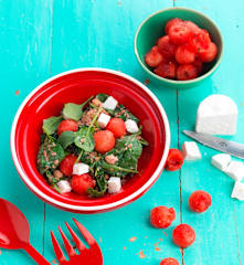 Salad with Bacon, Watermelon and Yoghurt Dressing