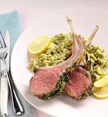 Lamb with Artichoke and Spinach Purée
