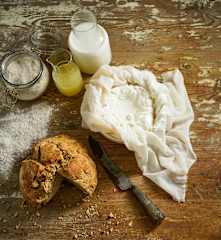 Queijo quark e pão de soro