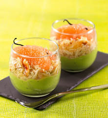 Crabe et pamplemousse sur crème avocat-banane