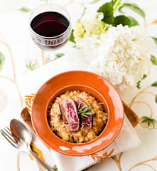 Risoto de laranja com pato