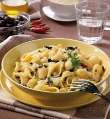 Conchiglie al sugo di cavolfiore in bianco