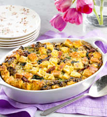 Mushroom and Spinach Strata