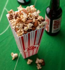 Spicy Nuts and Popcorn Mix