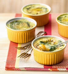 Espinacas a la crema con huevos poché