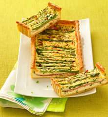 Tarte aux asperges et chèvre frais