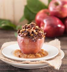 Manzanas rellenas de morcilla