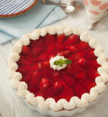 Tarta de requesón y fresas